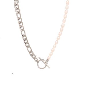 COLLAR SILVER FÍGARO AND PEARLS