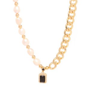 COLLAR DELUXE DUAL CRYSTAL AND PEARLS
