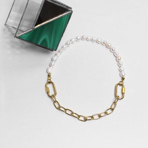 COLLAR DOUBLE CLIP CHUNKY PEARL - Image 4