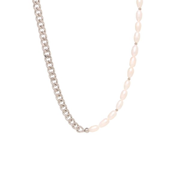 COLLAR  SILVER BARBADA AND PEARLS